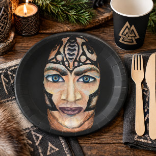Mystischer nordischer Krieger nordischer Fantasy-P Pappteller