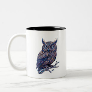 Mystischer Ornater Eulen-Kaffeebecher - Himmels Ku Zweifarbige Tasse