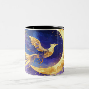 Mystischer Phönix-Becher – Himmlische Mond‑Fantasi Zweifarbige Tasse