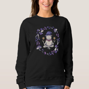 Mystischer Pilzfrosch in einer kühle Yoga-Pose Sweatshirt