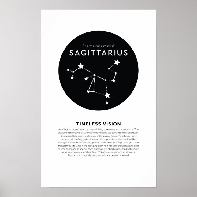 Mystischer Power Sagittarius Astrologie Zodiac Poster (Vorne)