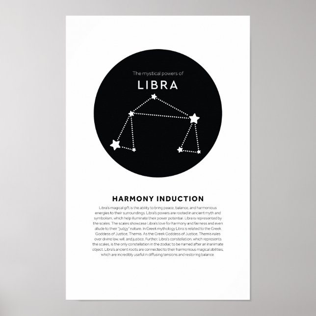 Mystischer Power von Libra Zodiac Astrologie Poste Poster (Vorne)