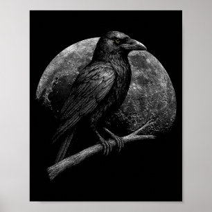 Mystischer Rabenmond Dunkle Folklore Hexerei Wikin Poster