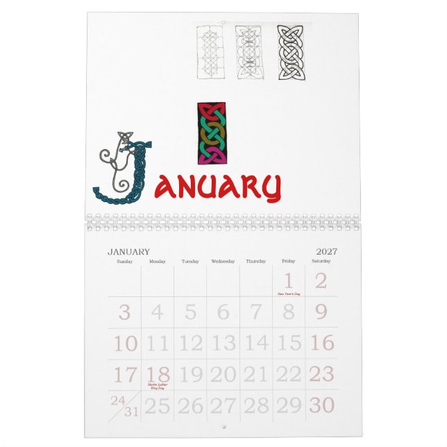 Mystischer RoseCeltic knotet Kalender 2008 (Jan 2027)