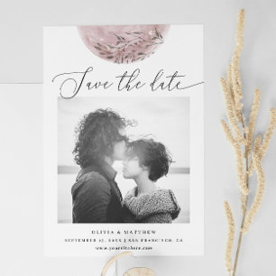 Mystischer Rosiger Mond Elegante Hochzeit in Sch Save The Date