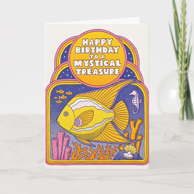 Mystischer Schatz Letterpress Karte (Vorderseite)