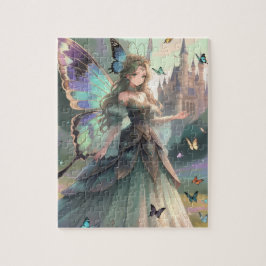Mystischer Schmetterlingsfee in einem verzauberten Puzzle
