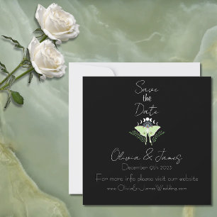 Mystischer schwarzer Boho-Luna-Mondphasen Save The Date