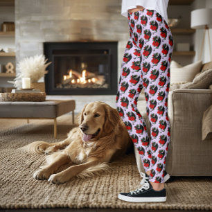 Mystischer schwarzer Drache rote Rosen Lavendel Go Leggings