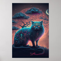 Mystischer schwarzer Katzenposter | Hexenkunst 2