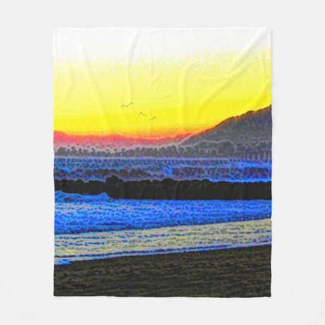 Mystischer Sonnenuntergang  Fleecedecke (Vorderseite)