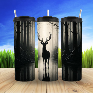 Mystischer Stag, Reflektion der Wälder Thermosbecher
