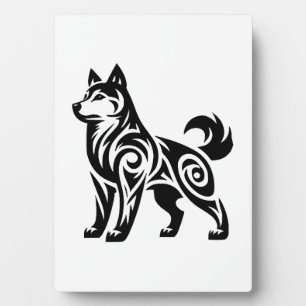 Mystischer starker Stammes-Husky-Hund Fotoplatte