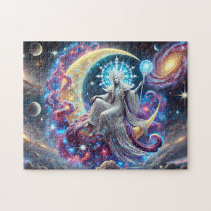 Mystischer Sternengucker Himmelsmond & Galaxie Puzzle