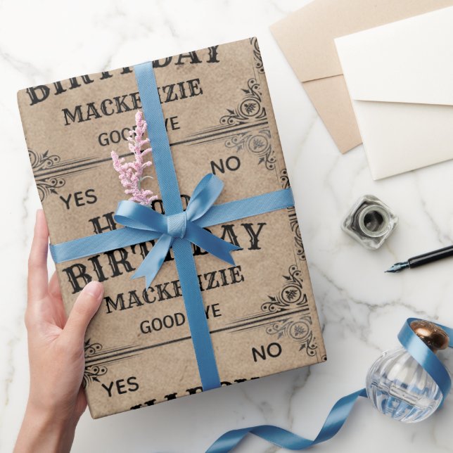 Mystischer Talk Spirit Board Individuelle Name Geschenkpapier (Schenken)