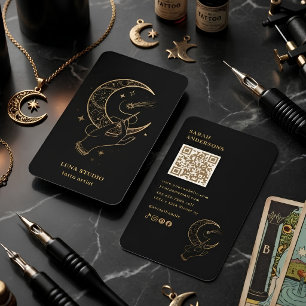Mystischer Tattoo-Künstler Schwarz & Gold Visitenkarte