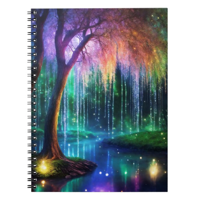 Mystischer Tree des Lichterblattes Notizblock (Vorderseite)