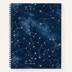 Mystischer Türkis Weiß Kosmische Sterne Nebel Notizbuch