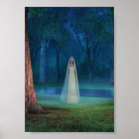 Mystischer Wald bei Nacht – Fantasy-Kunst