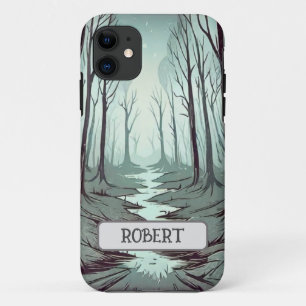 Mystischer Wald bei Nacht Personalisiert Case-Mate iPhone Hülle
