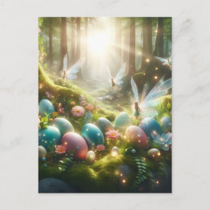 Mystischer Wald Fee Magischer Frühling Eier Feiertagspostkarte