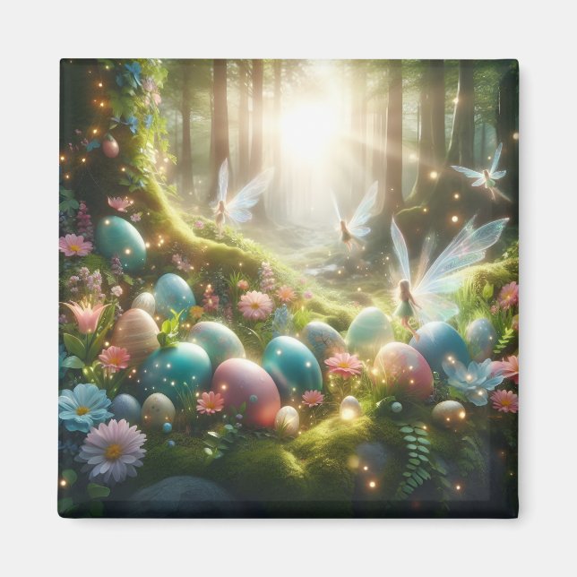 Mystischer Wald Fee Magischer Frühling Eier Magnet (Vorne)