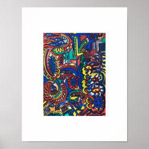 Mystischer Wald - Handgemalte abstrakte Kunst Poster