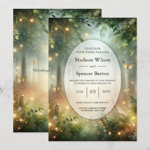 Mystischer Wald Wiesen-Magie-Hochzeit Einladung