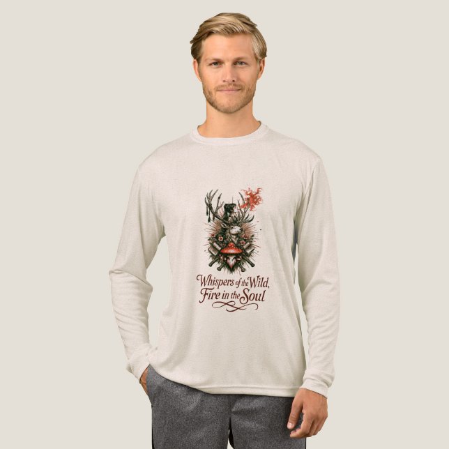 Mystischer Waldgeist Illustration Tri-Blend Shirt (Volle Vorderseite)
