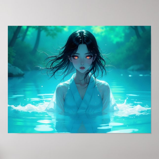 Mystischer Wassergeist-Waldsee Poster (Vorne)