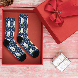 Mystischer Weißer Arktischer Wolf Winter Schneeglö Socken