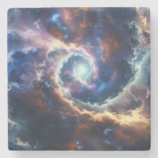 Mystischer Whirlpool im Sternenhimmel Steinuntersetzer