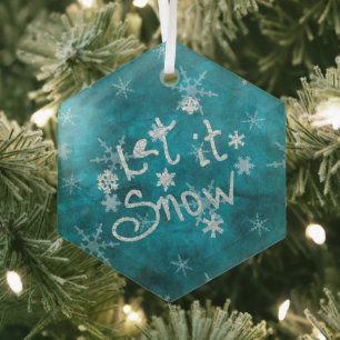 Mystischer Winter Blau Silber Schneeflocken Lass E Ornament Aus Glas