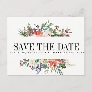 Mystischer Winter   HOCHZEIT save the date Ankündigungspostkarte