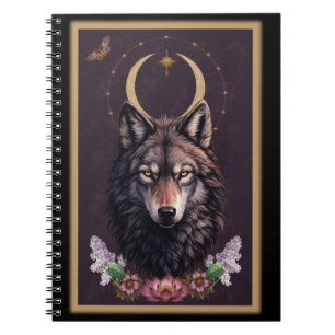 Mystischer Wolf - Botanisches & Himmelsnotizbuch Notizblock