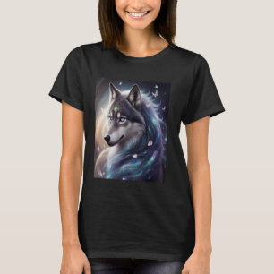 Mystischer Wolf Fantasy-Wildtier-Kunst Wolf-Enthu T-Shirt