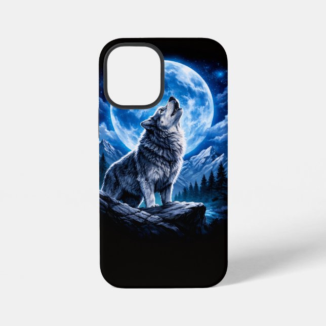Mystischer Wolf heult iPhone Hülle (Rückseite)