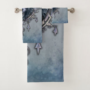 Mystischer Wolf Kopf. Badhandtuch Set