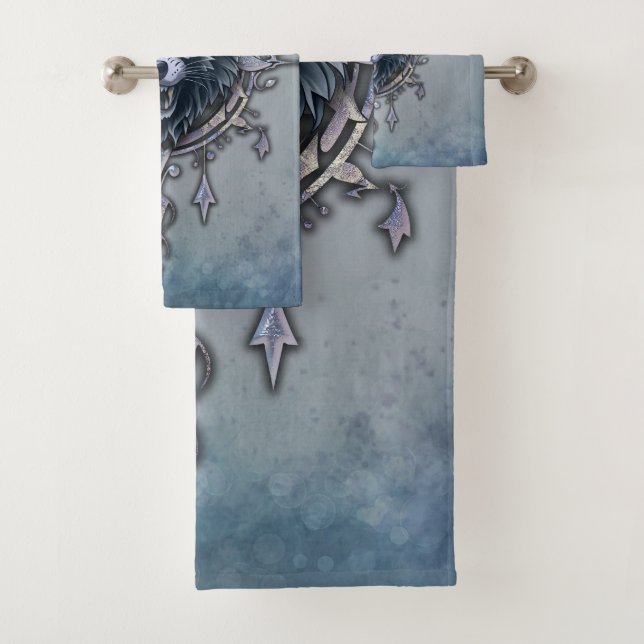 Mystischer Wolf Kopf. Badhandtuch Set (Insitu)
