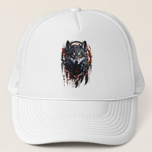 Mystischer Wolf mit Dreamcatcher Truckerkappe