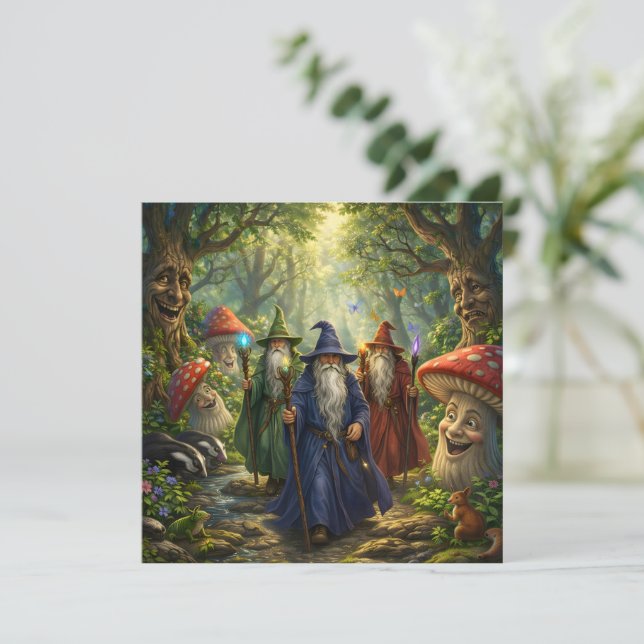 Mystischer Zauberer Rat verzauberte Wald Fantasy g (Stehend Vorderseite)