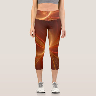 Mystisches Abstraktes Fraktal Kunst Moderne, warme Capri Leggings