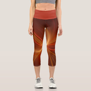 Mystisches Abstraktes Fraktal Kunst Moderne, warme Capri Leggings