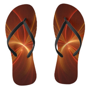 Mystisches Abstraktes Fraktal Kunst Moderne, warme Flip Flops