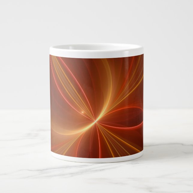 Mystisches Abstraktes Fraktal Kunst Moderne, warme Jumbo-Tasse (Vorderseite)