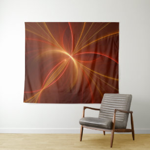 Mystisches Abstraktes Fraktal Kunst Moderne, warme Wandteppich