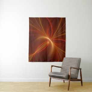 Mystisches Abstraktes Fraktal Kunst Moderne, warme Wandteppich