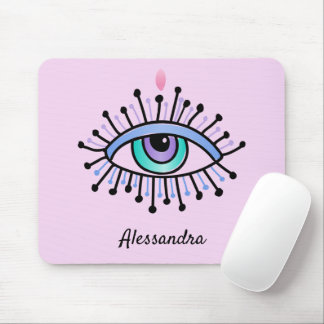 Mystisches, alles sichtendes Auge, hellrosa Mousepad