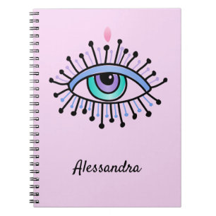 Mystisches, alles sichtendes Auge, hellrosa Notizblock