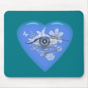 Mystisches Auge Florales Herz Mousepad